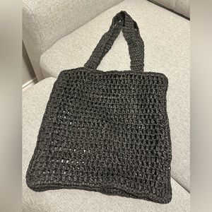 Black Woven Beach Bag